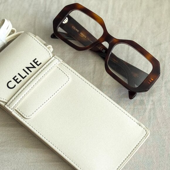 Celine TRIOMPHE Women Eyeglasses Blonde Havana Rectangle CL50155I 053 AUTHENTIC - Picture 9 of 15